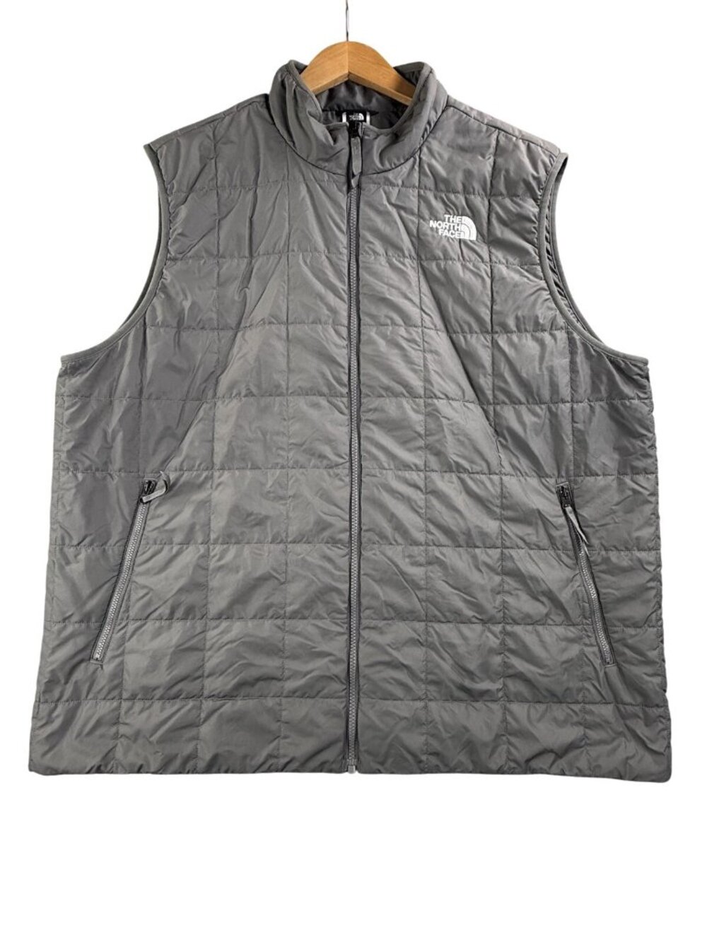The North Face Vest Mens 2XL Gray Quilted Insulated Full Zip Outdoor NF0A88WJ